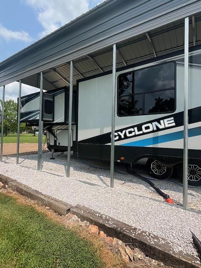 Used 2021 Heartland Cyclone 4007 Fifth Wheel Toy Hauler
