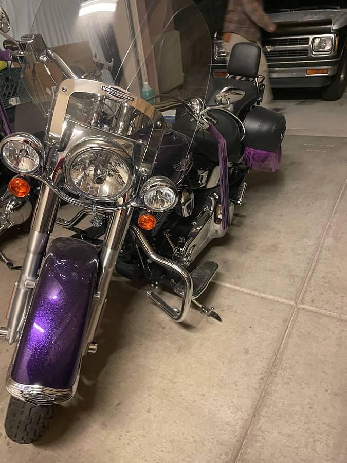 Used 2014 Harley Davidson Softtail Deluxe FLSTN ‘Hard Candy Voodoo Purple Flake