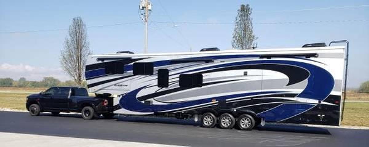Used 2021 Forest River RiverStone 42FSKG & 2020 Ram 3500 Limited Crew Cab 4x4 Package