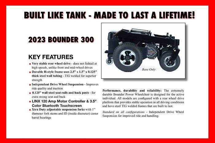 Used 2023 Bounder 300 All Terrain Power Wheelchair