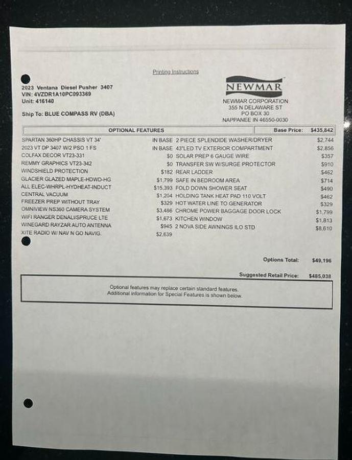 Used 2023 Newmar Ventana 3407