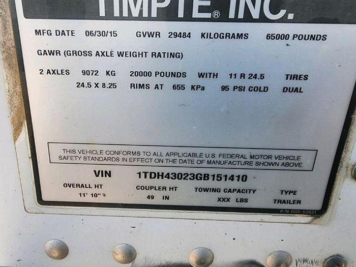 Used 2016 Timpte 43ft x 102in Hopper/Grain Trailer