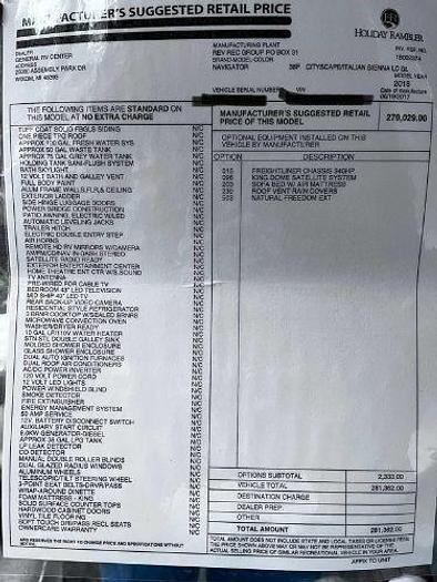 Used 2018 Holiday Rambler Navigator 38F