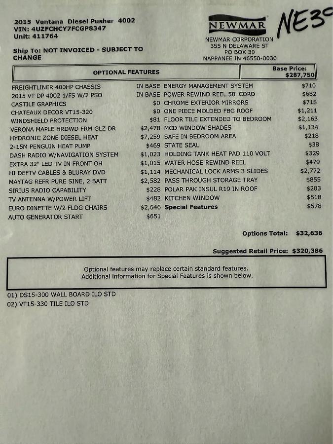 Used 2015 Newmar Ventana 4002