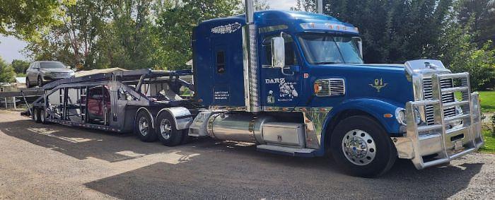 Used 2016 Freightliner CORONADO 132 and 2020 Sun Valley 8 Car Trailer