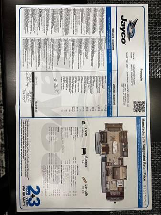 Used 2021 Jayco Pinnacle 36FBTS Fifth Wheel