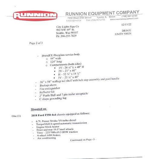 Used 2018 Ford F550 Super Duty with Duralift Model DPM2 47DU