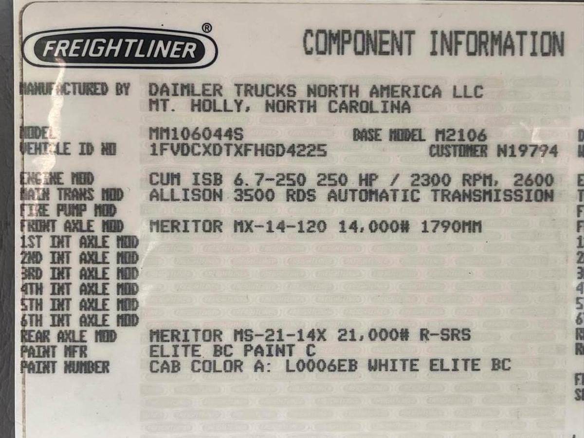 Used 2015 Freightliner M2 106 4x4 Boom