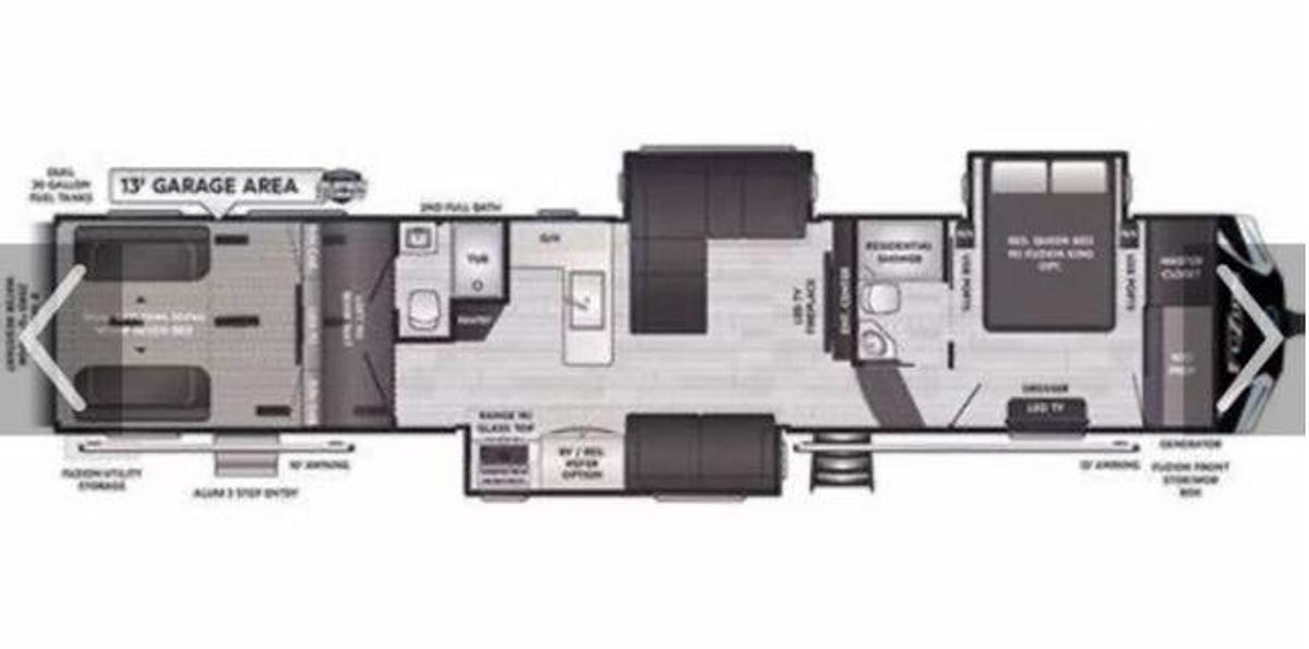 Used 2023 Keystone Fuzion 430 Fifth Wheel Toy Hauler