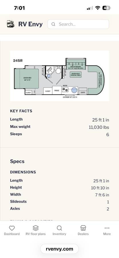 Used 2016 Thor Motor Coach Siesta