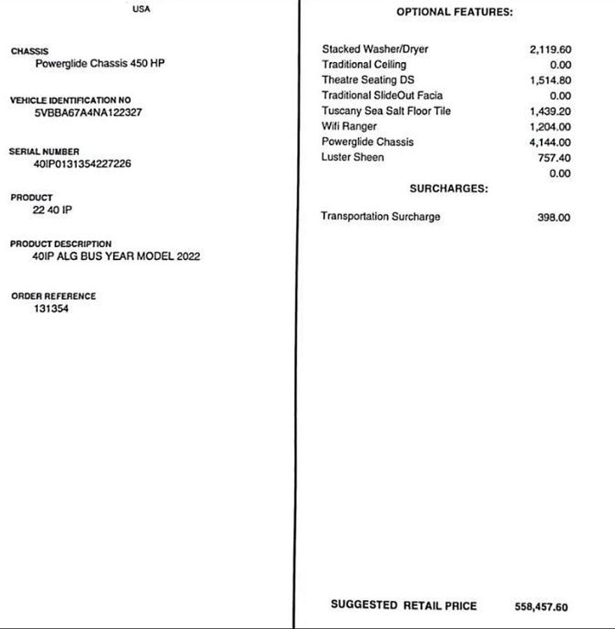 Used 2022 Tiffin Motorhomes Allegro Bus 40IP Class A Motorhome