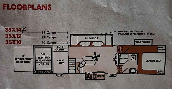 Used 2012 Forest River XLR Thunderbolt 35X14 Fifth Wheel Toy Hauler