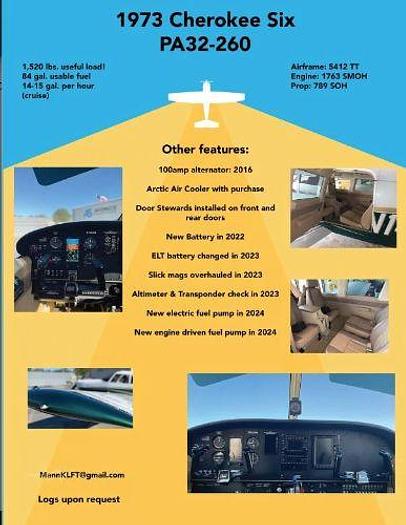 Used 1973 PIPER CHEROKEE 6/260