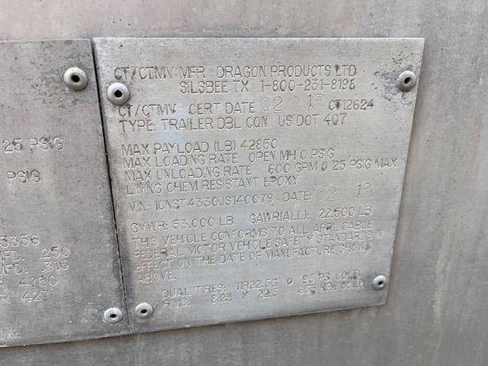 Used 2018 Dragon Tank Trailer