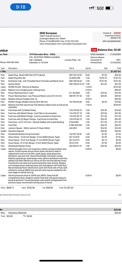 Used 1979 Mercedes Benz 450 SL