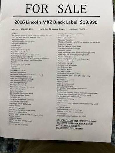 Used 2016 Lincoln MKZ Black Label