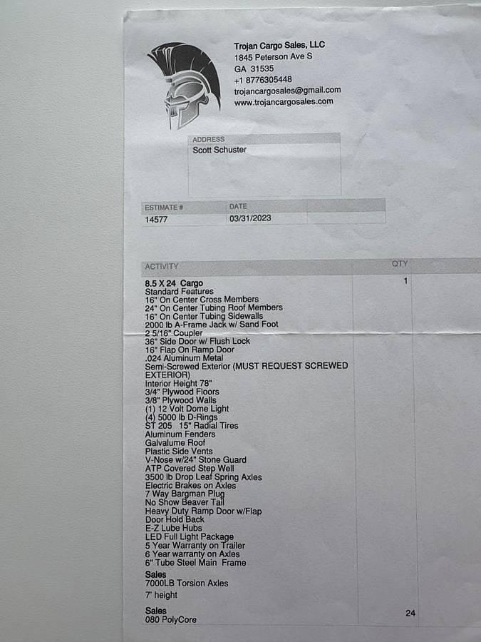 Used 2023 Giddy up TA 7000 24' Cargo Trailer