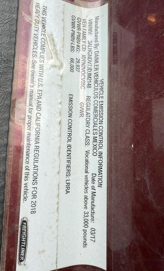 Used 2018 FREIGHTLINER 122SD Milk Tank Truck