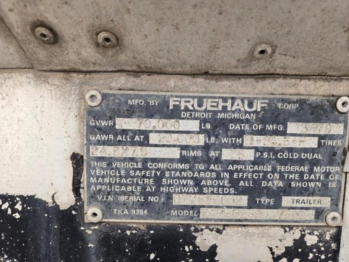 Used 1979 Fruehauf 7,500-Gallon Dot 406 Asphalt Tanker Trailer