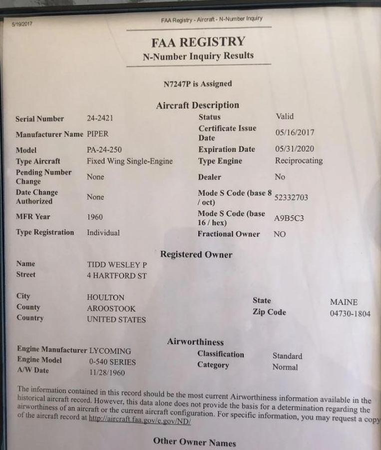 Used 1960 Piper Comanche 250