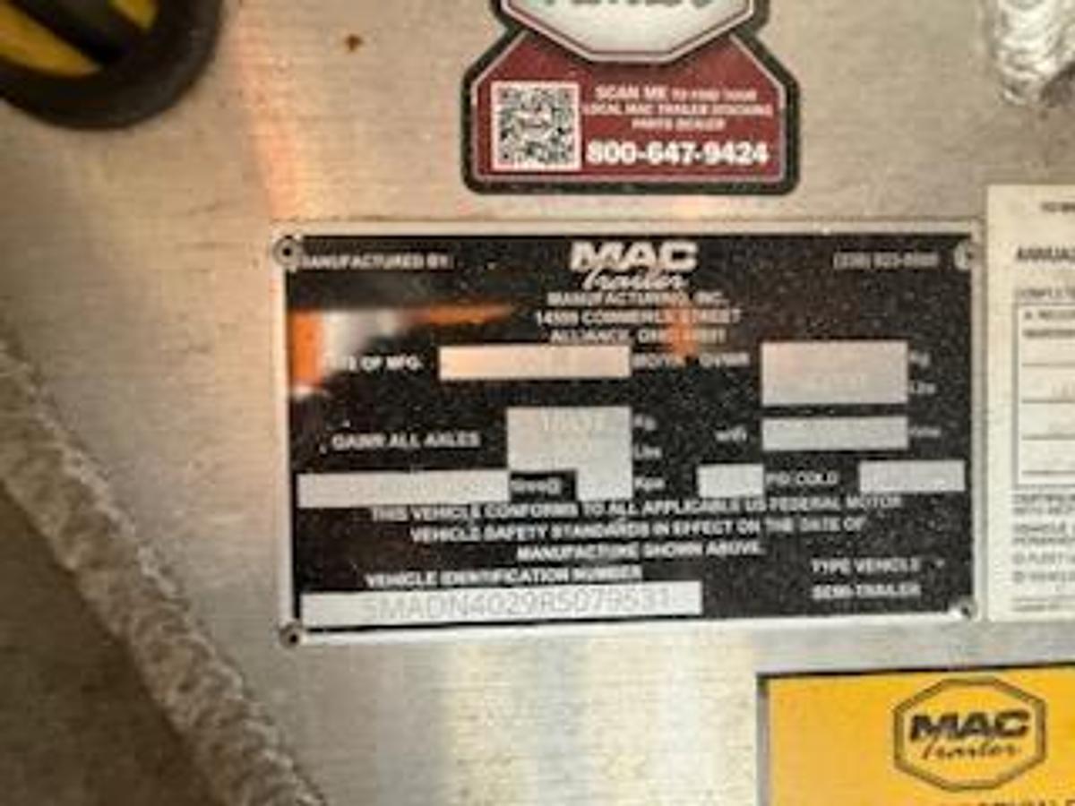 Used 2024 Mac MV Pro End Dump Trailer