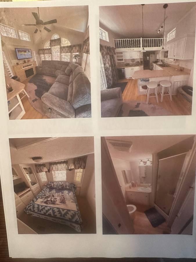 Used Two Story Park Model Trailer With 2022 Evolution Forester Golf Cart