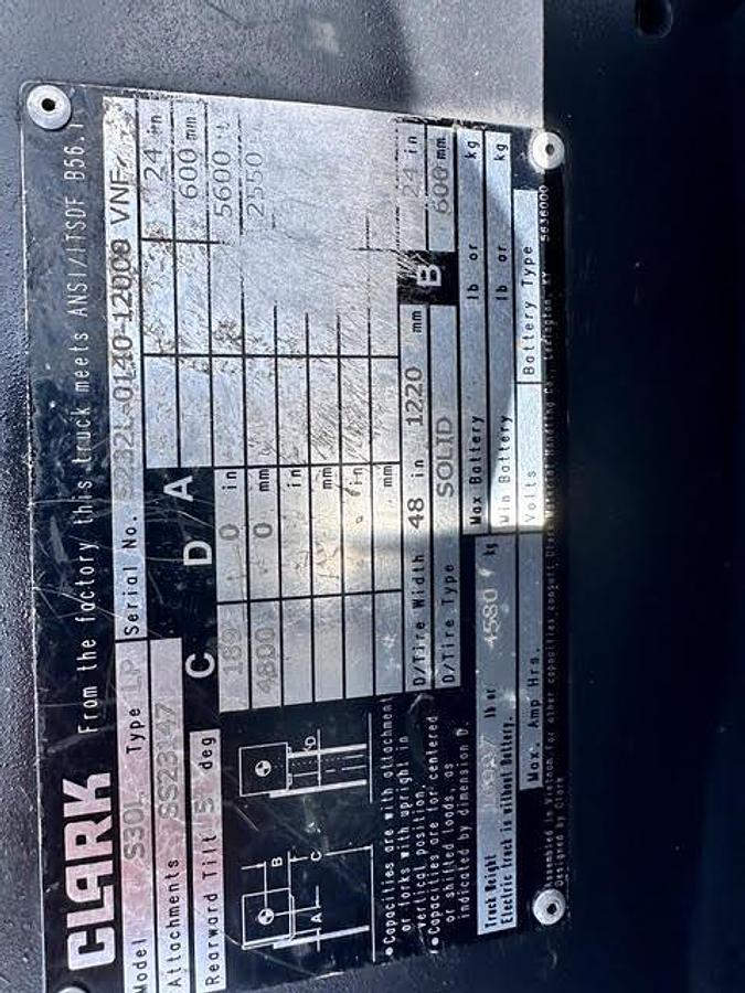 Used 2021 Clark 30L Forklift