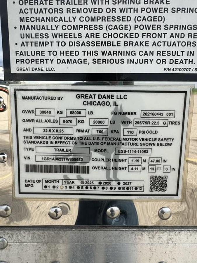 Used 2026 Great Dane Everest SS Refrigerated Trailer