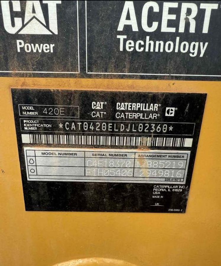 Used 2008 Caterpillar 420E Loader Backhoe