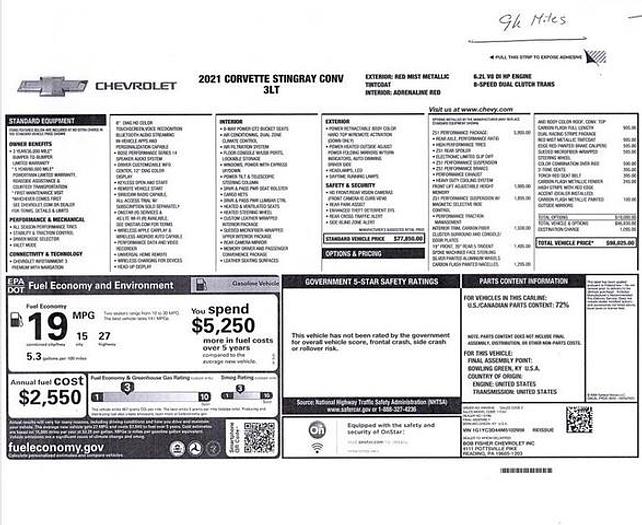 Used 2021 Chevrolet Corvette Stingray
