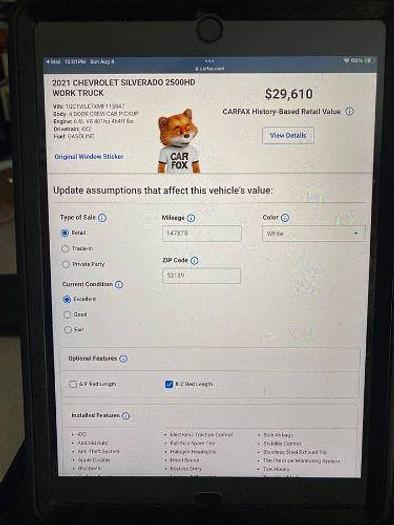 Used 2021 Chevrolet Silverado 2500HD Work Truck