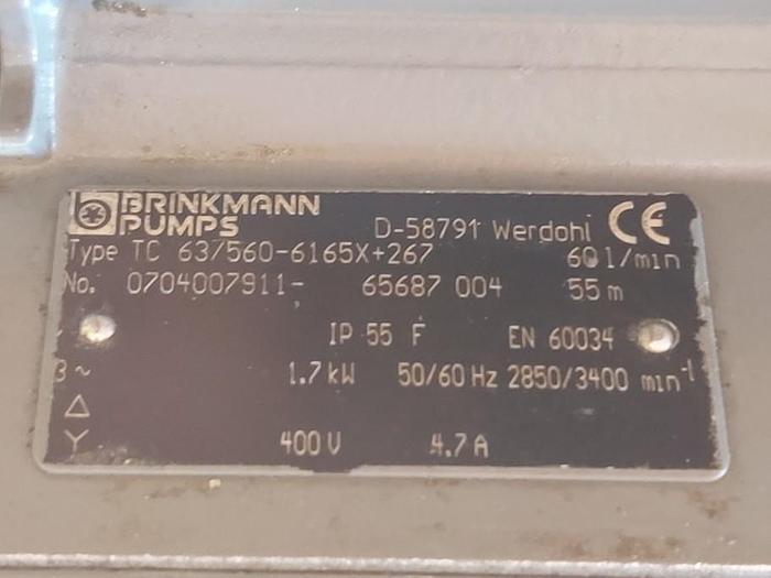 Gebraucht Eintauchpumpe, TC63 560-6165X, 60L/min, 55m, 1,7 KW, Brinkmann Pumps, gebraucht