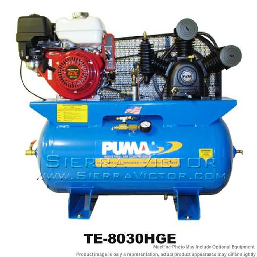 PUMA 8 HP Professional/Commercial Two Stage Gas-Powered Air Compressor without Tank TE-80HGE
