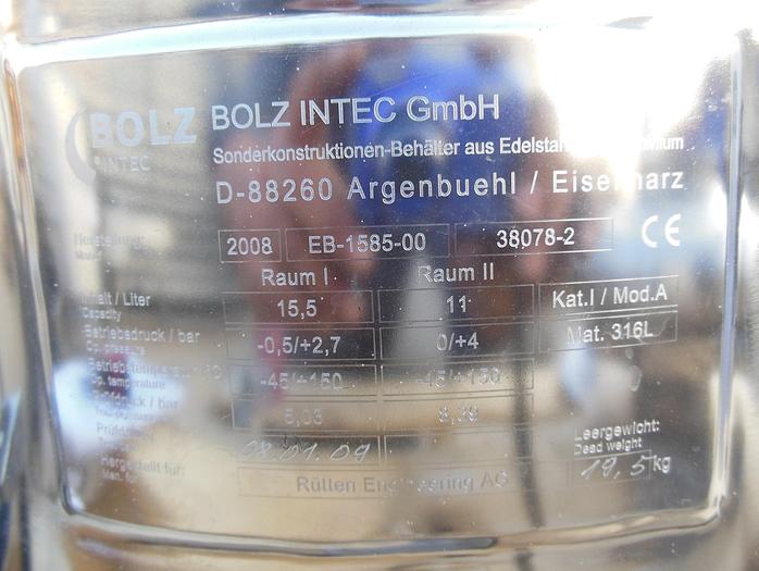 Used Reactor, 4 Gallon, 316 S/ST, Jkt, Agit, 10"x10", 40 PSI, #S742774