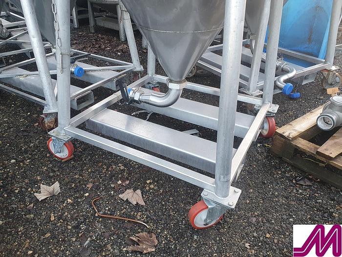 Used 600 Litre Stainless Steel Transit Tanks wit Conical Base