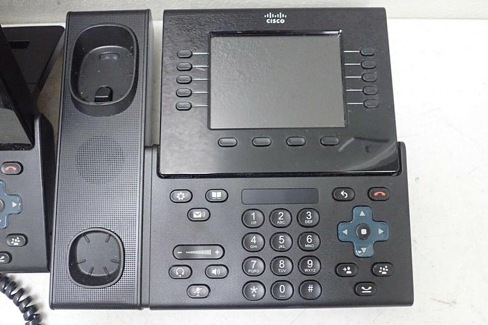 Used Lot of 3 Cisco Model CP-9951 UC Phones with 2 Stands and 1 Handset