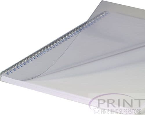 Branded HiClear PVC A4 240Micron Binding Cover Sheets (100)