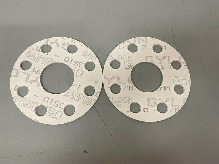 Used Lot of 6 - Garlock 1/8" Thick Gasket w/ 1.5" ID & 5" OD