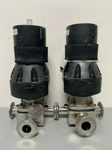 Used ITT Pure-Flo A209 3-way Stainless Steel Diaphragm Valve w/ 2" Sanitary Fittings