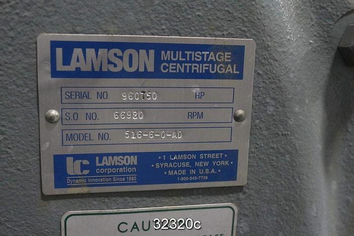 Used Lamson 516-6-0-AD Multi-Stage Centrifugal Blower #32320