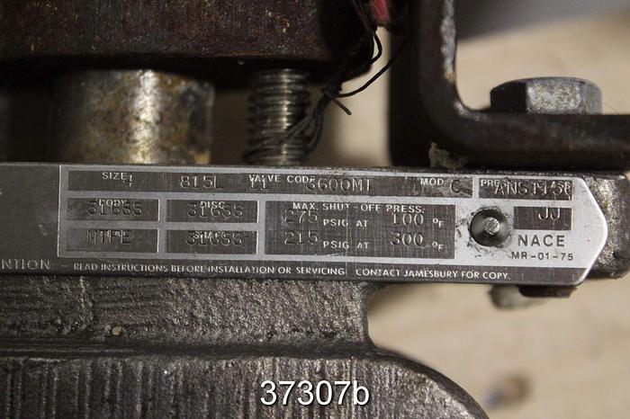 Used Jamesbury 4" Hand Operated Butterfly Valve, 4 815L-11-3600 MT #37307