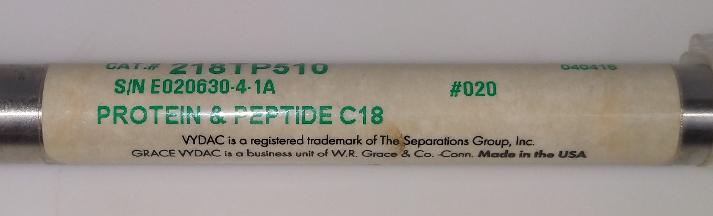 New Open Box (1500) Vydac 218TP510 C18 Semi-Preparative HPLC Column - 25 cm × 10 mm x 5µm