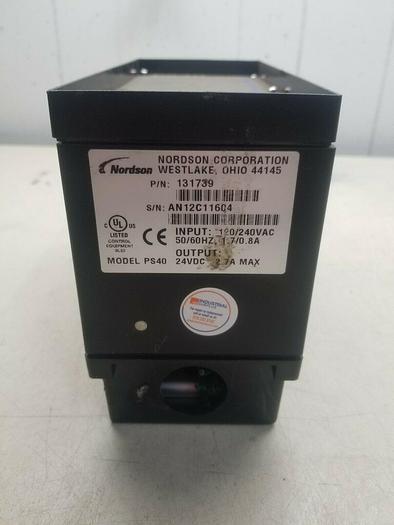 Used Nordson 131739F Power Supply, PS40, 24VDC.