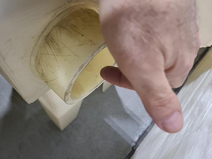 Used Polypro Tank Counter Flow Rinse side and bottom support 18" x 18" x 24" Removable Partition - LARRY PLEASE CHECK DEMENTIONS