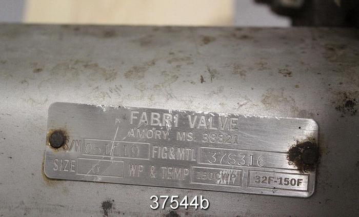 Used Fabri 6" Hand Operated Knife Gate Valve, 37S316 #37544