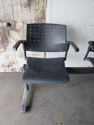 Used 2-SEAT AIRPORT WAITING CHAIR CLINIC BENCH OFFICE RECEPTRION ROOM SALON