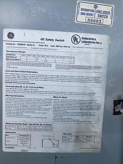 Used GE HEAVY DUTY ENCLOSED SAFETY SWITCH !