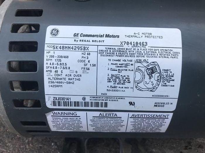 Used GE AC MOTOR 1 HP; 3 PH; 1725 RPM; 5K48MN4295BX !