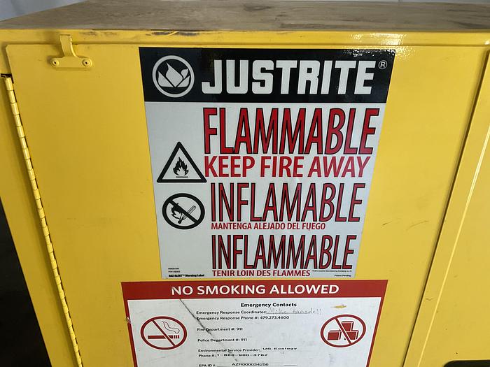 Used JUSTRITE SAFETY CABINET; RM091997
