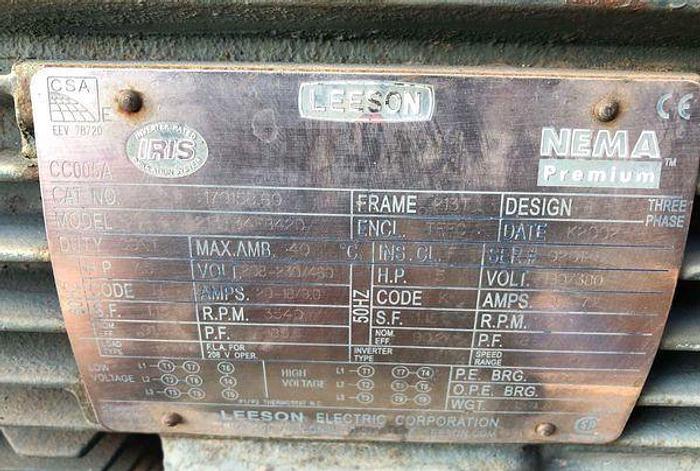 Used LEESON ELECTRIC MOTOR 7.5 HP, N213T34FB42D !